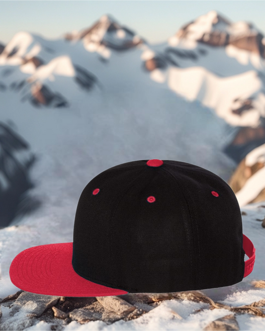 Black/ Red FUGA HAT premium flat bill snapback gold