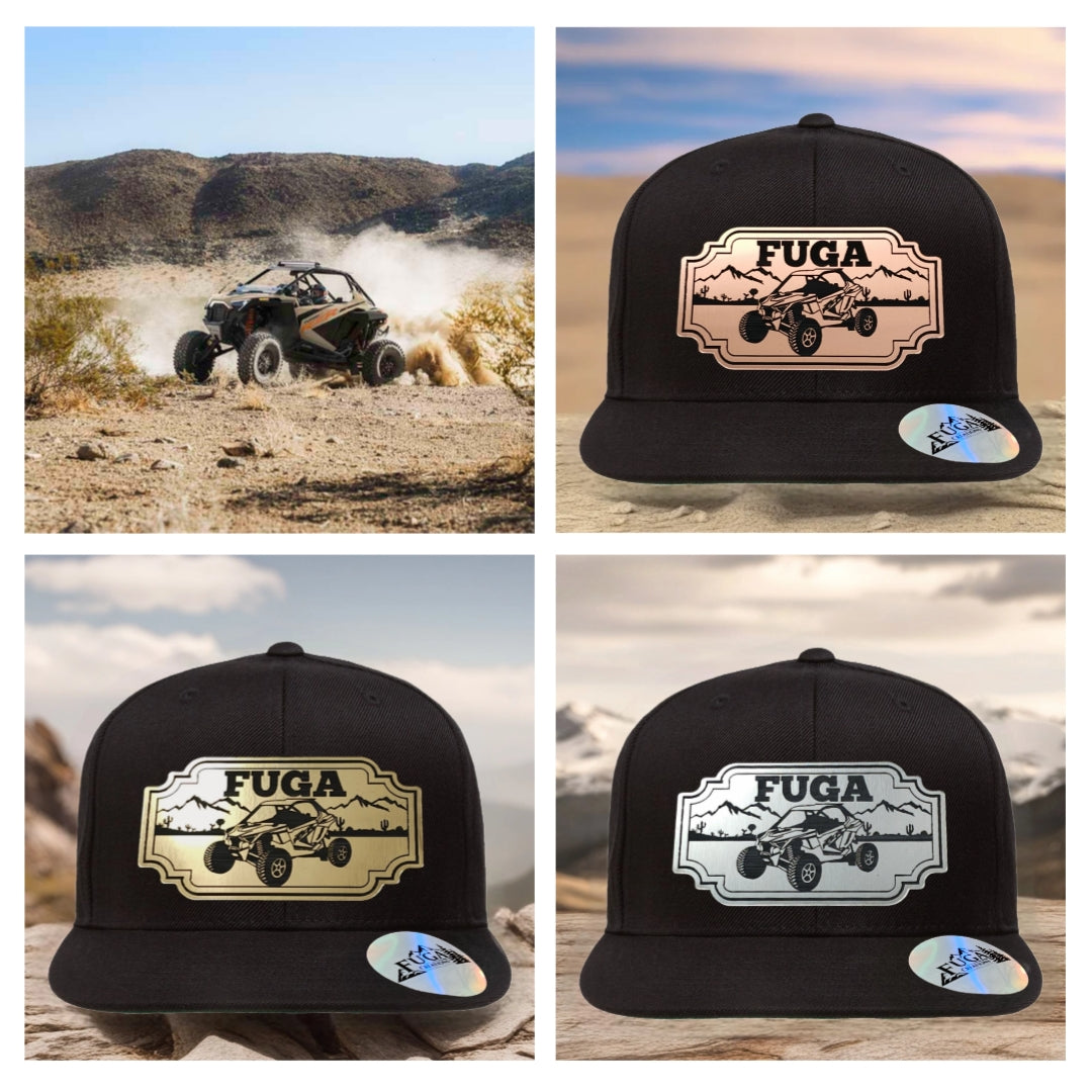 BLACK FUGA HAT premium flat bill snapback bronze,gold or stainless