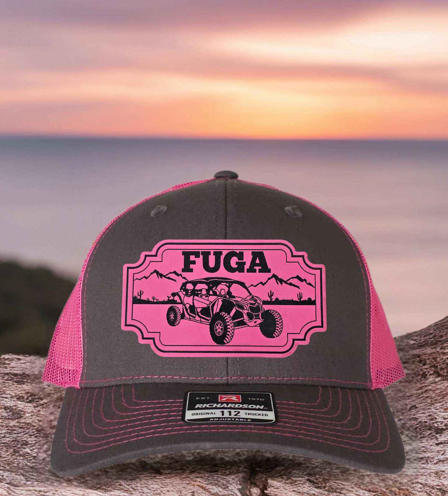 FUGA HAT Pre-curved bill Charcoal/ Pink