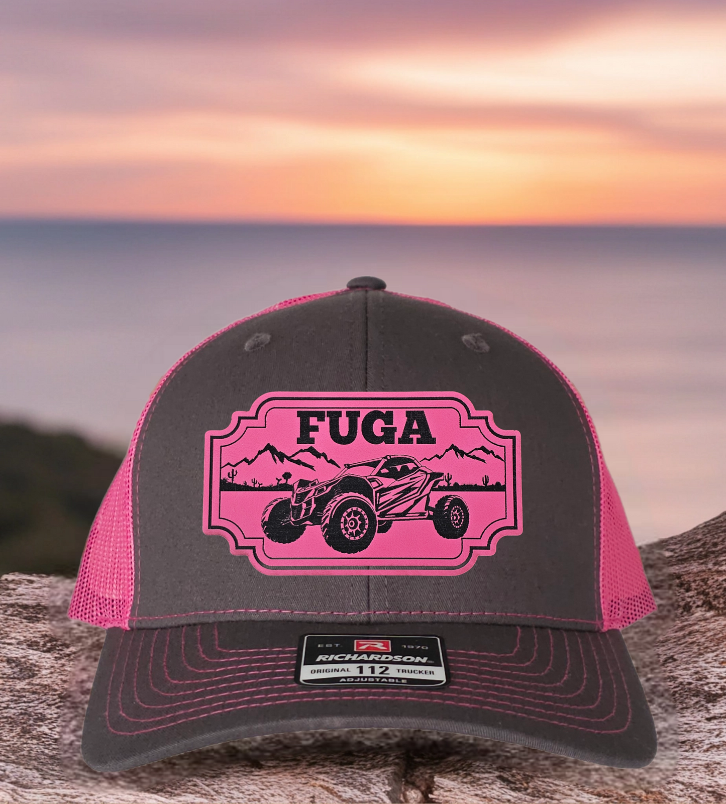 FUGA HAT Pre-curved bill Charcoal/ Pink