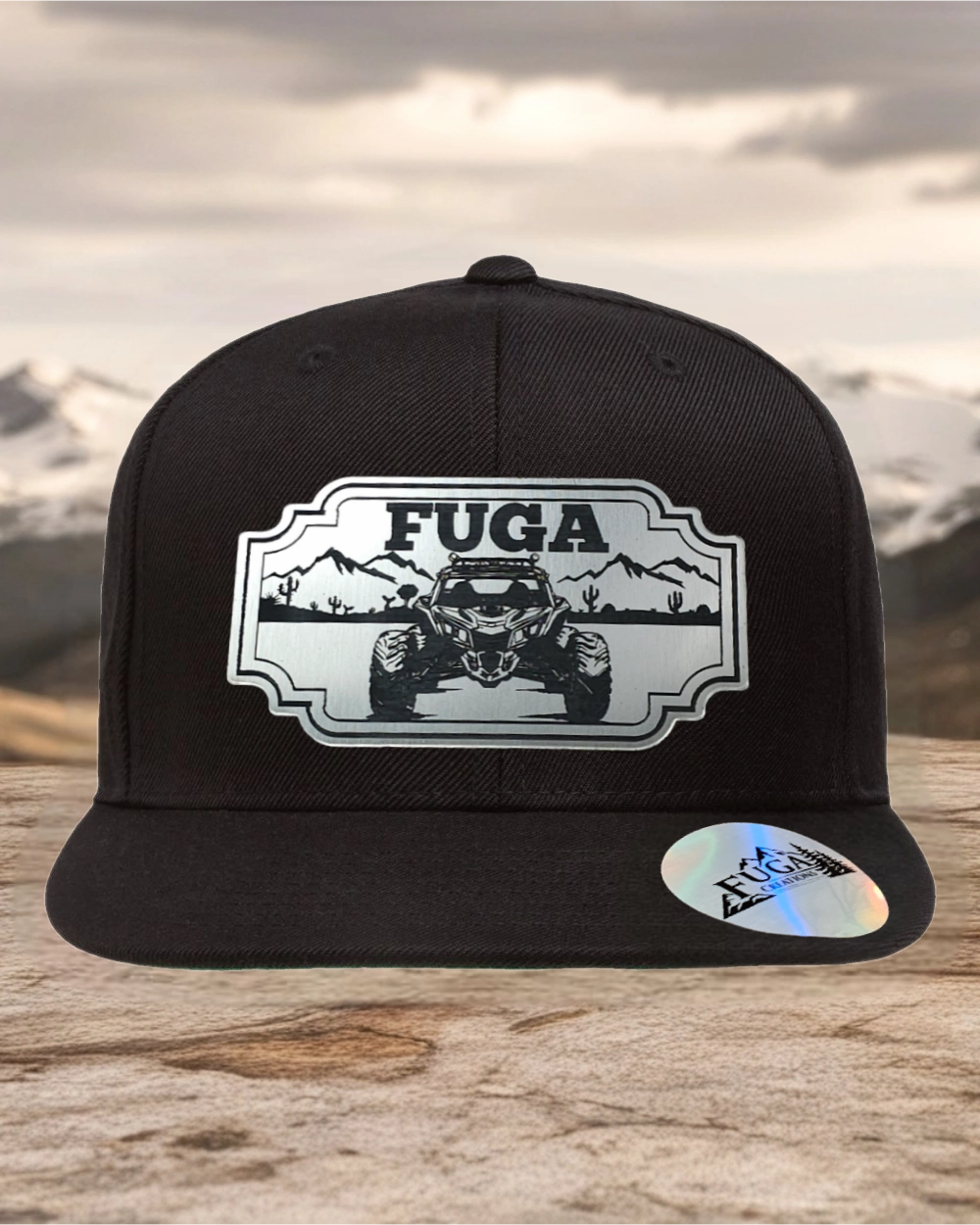 BLACK FUGA HAT premium flat bill snapback bronze,gold or stainless