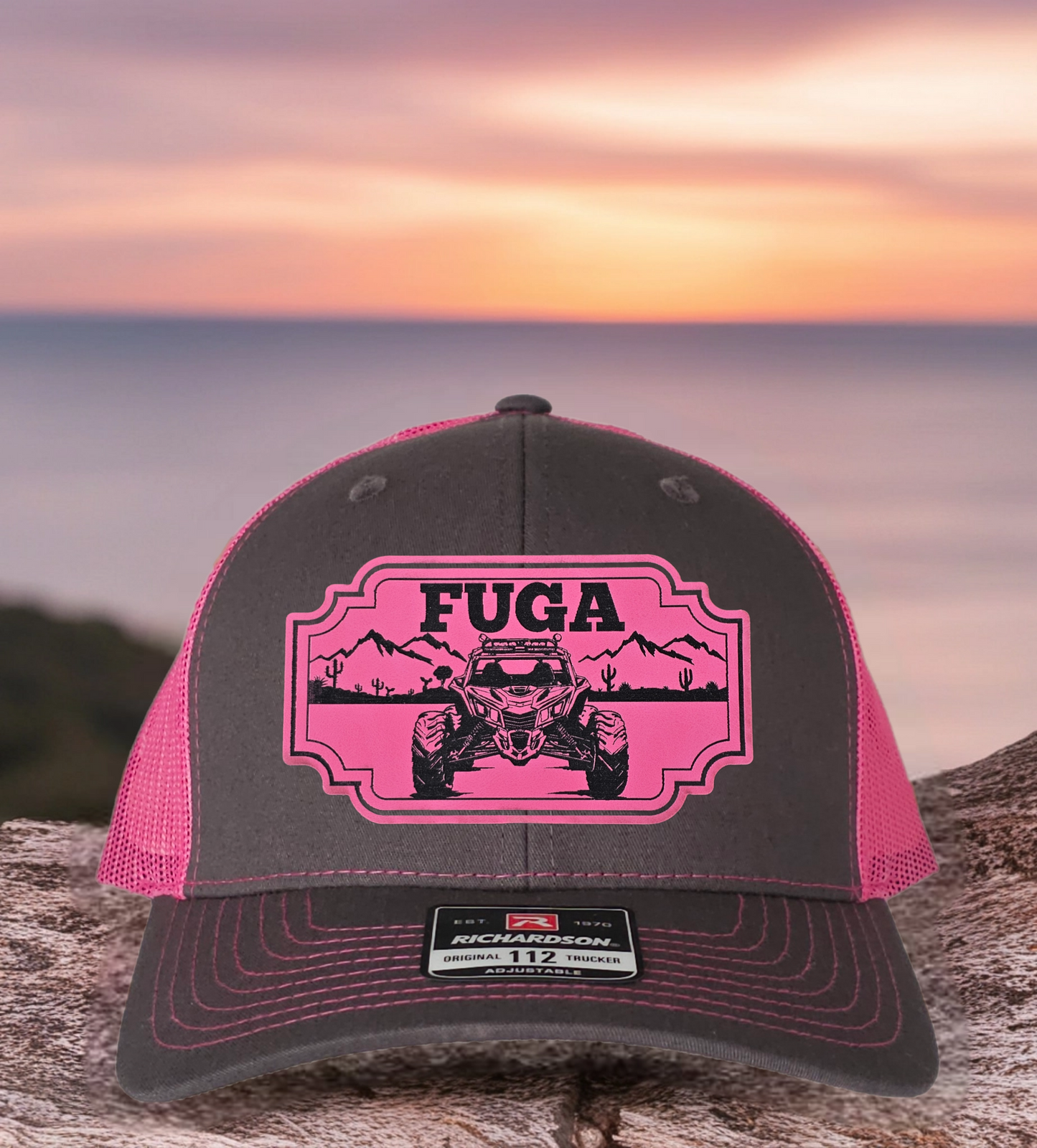 FUGA HAT Pre-curved bill Charcoal/ Pink