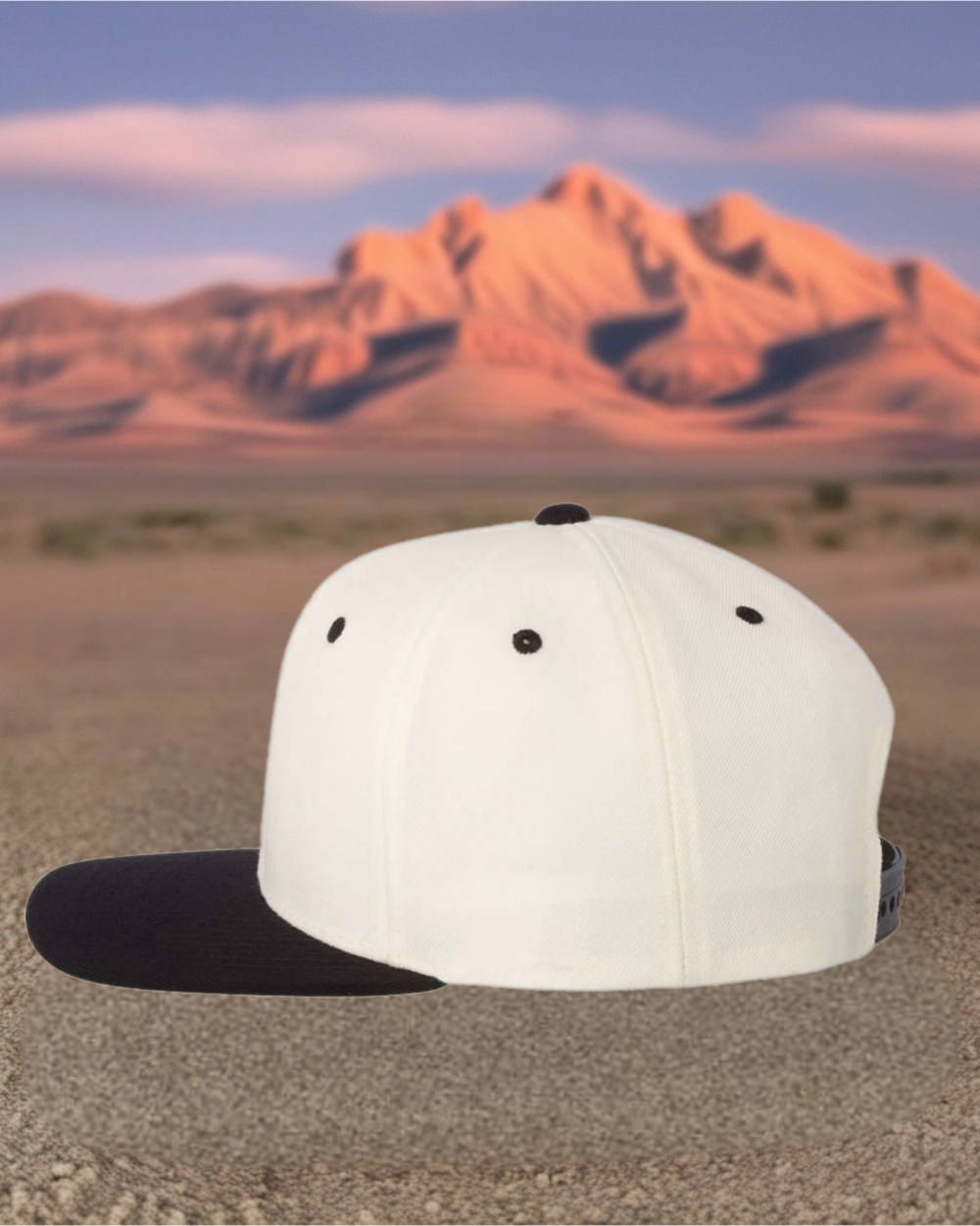Natural/ Black FUGA HAT premium flat bill snapback gold
