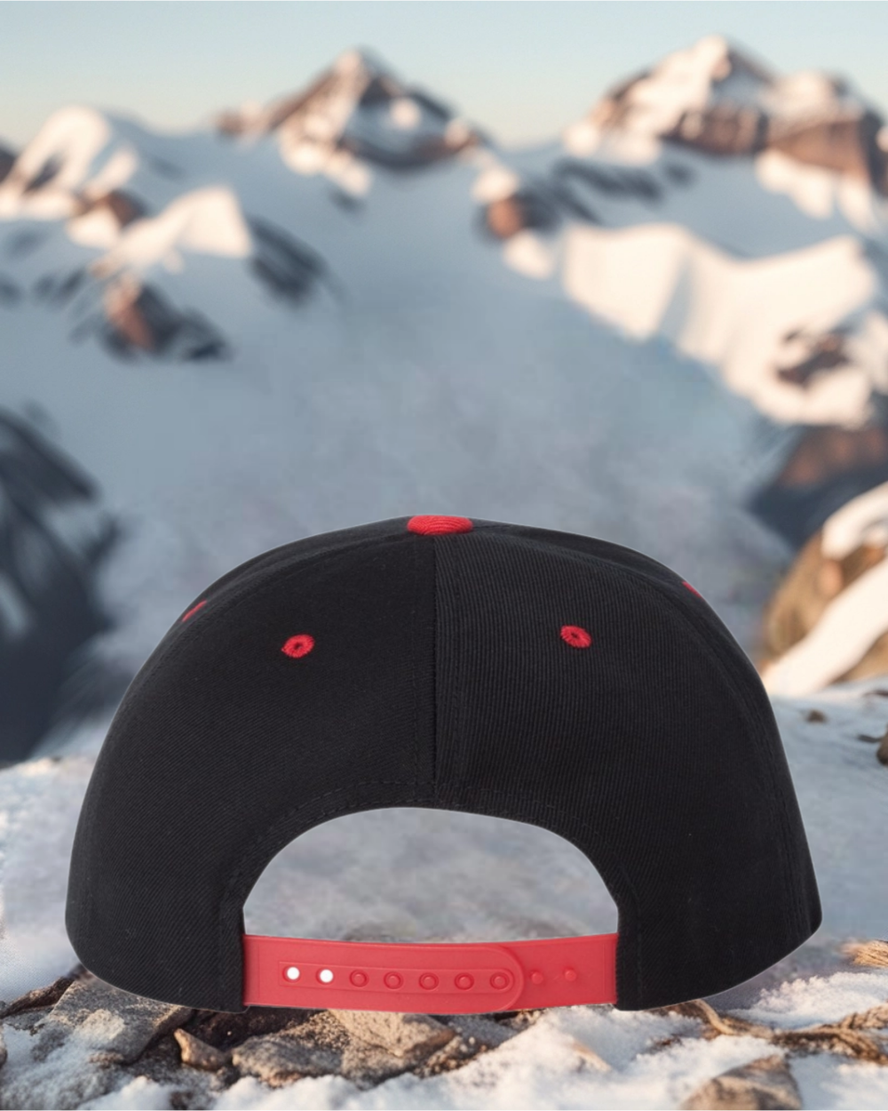 Black/ Red FUGA HAT premium flat bill snapback gold