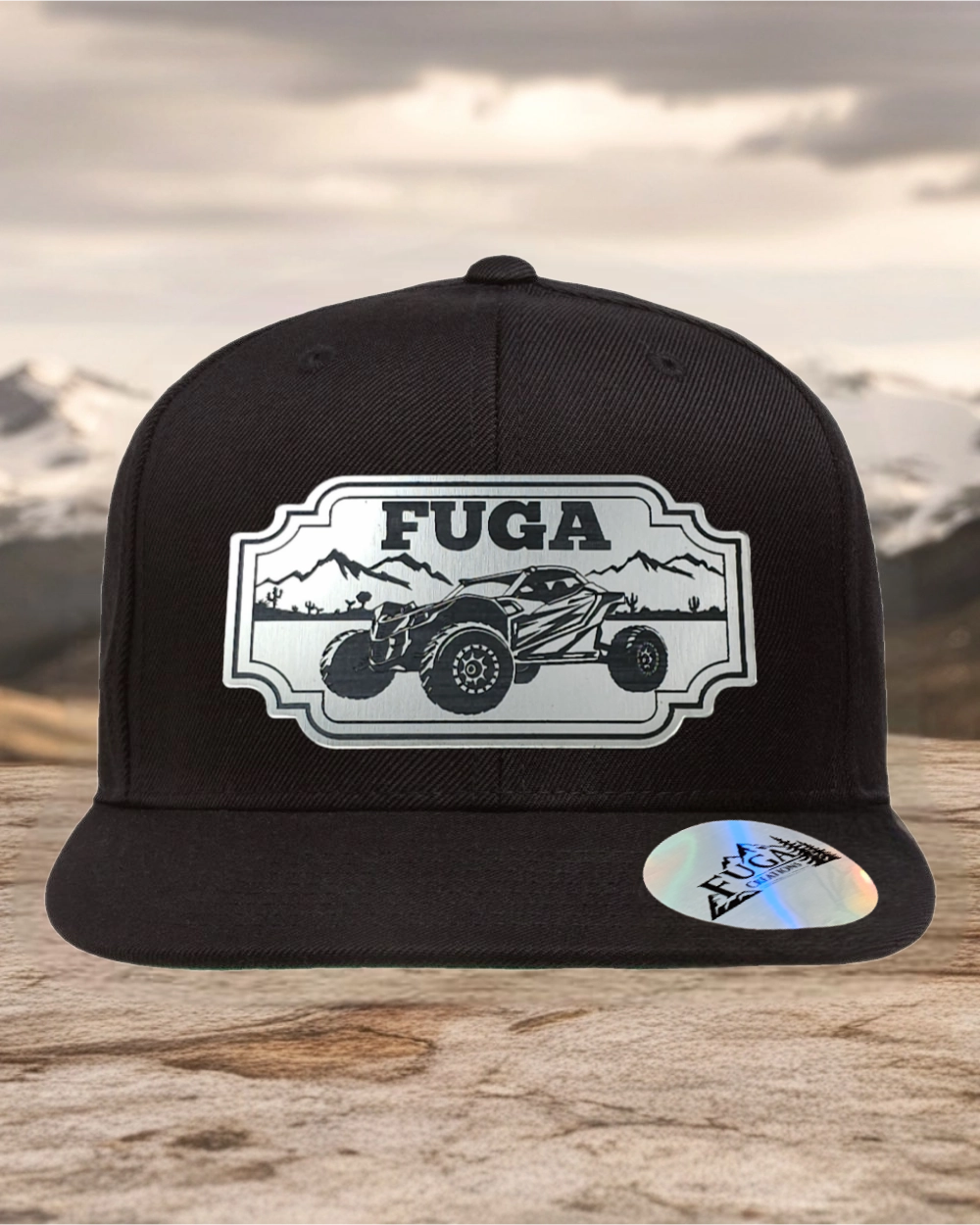 BLACK FUGA HAT premium flat bill snapback bronze,gold  or stainless
