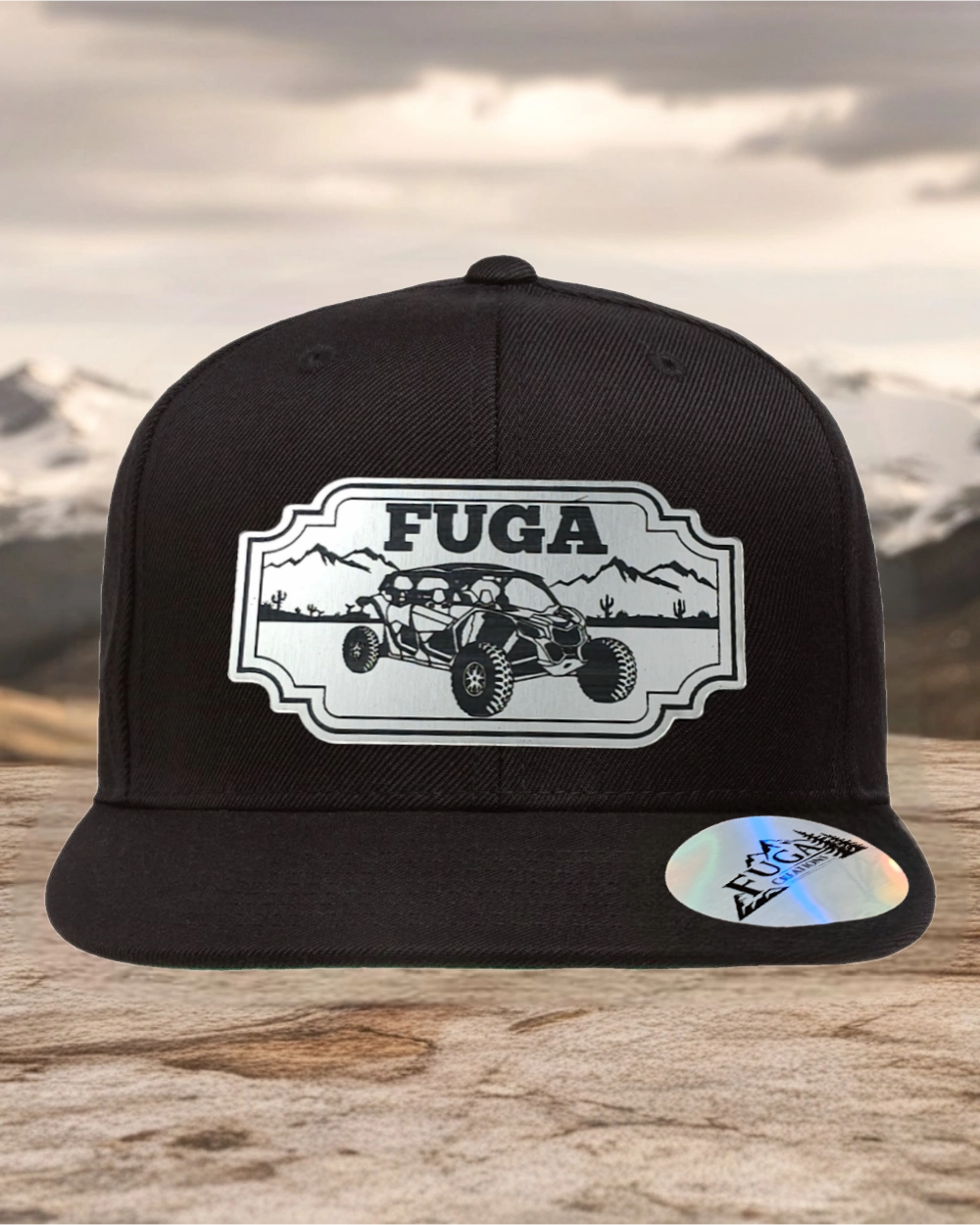 BLACK FUGA HAT premium flat bill snapback bronze,gold  or stainless