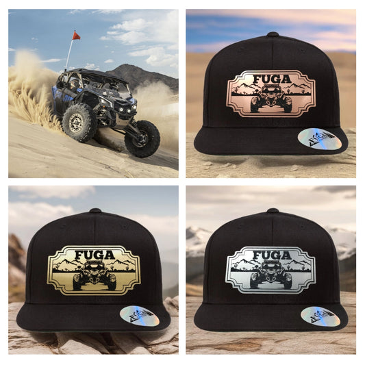BLACK FUGA HAT premium flat bill snapback bronze,gold or stainless