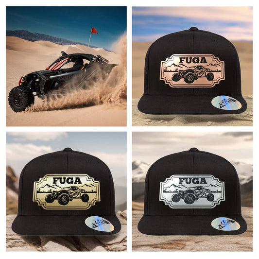 BLACK FUGA HAT premium flat bill snapback bronze,gold  or stainless
