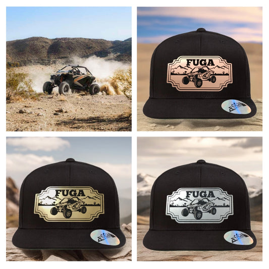 BLACK FUGA HAT premium flat bill snapback bronze,gold  or stainless