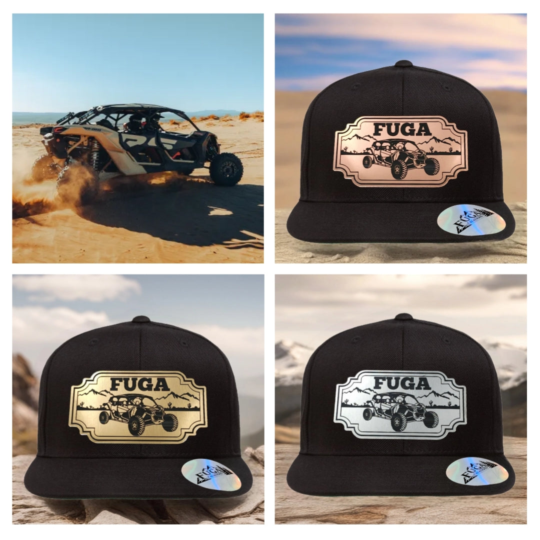 BLACK FUGA HAT premium flat bill snapback bronze,gold  or stainless